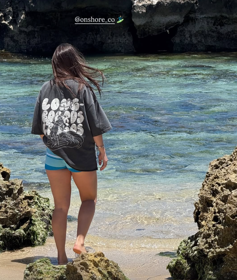 longboards & lassos - oversized tee - salt fade grey (unisex)