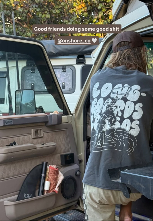 longboards & lassos - oversized tee - salt fade grey (unisex)